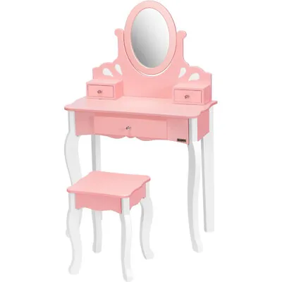 Kids Vanity Table Set Makeup Dressing Table Gifts For Girls 360° Rotating Mirror • $59.99