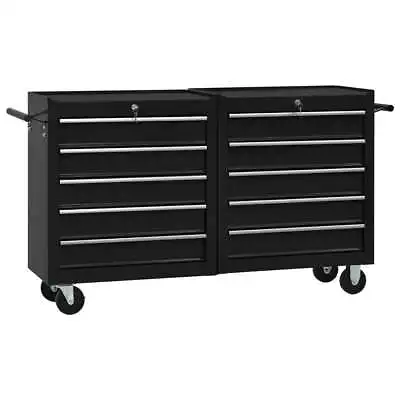 Tool Box Chest Cabinet Trolley Toolbox Mechanic Garage Storage 5 Drawers Black • $345.49