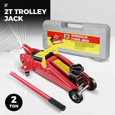 2 Ton Hydraulic Jack Stand Trolley Car Adjustable Truck Lift Hoist Heavy Duty • $73.99
