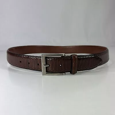 Daniel Cremieux Brown Italian Full Grain Leather Dress Belt - Men's Size 34 • $14.70