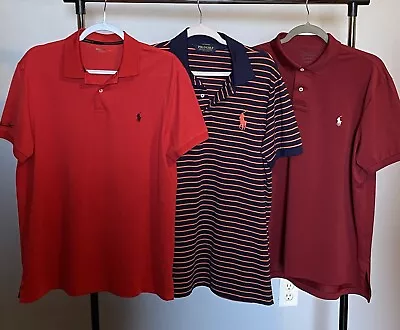 Lot Of 3 Men’s Ralph Lauren Performance Golf Short Sleeve Polo Shirts Large NEW • $94.50