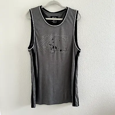 Metal Mulisha Gray Black And White Tank Top Basketball Jersey - Men's Size 2XL • $45