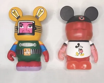 Disney Theme Park Mickey Mouse Red & Mixed Up Robot 3  Vinylmation Lot Of 2 • $16