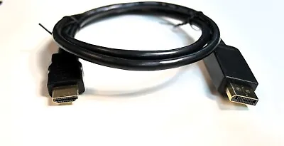 DisplayPort DP To HDMI Cable Adapter Connector Lead UK Stock New 1M Long • £4.99