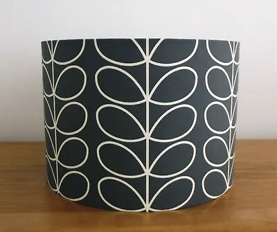 Orla Kiely Lampshade Handmade In Linear Stem Cool Grey Fabric • £22