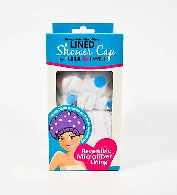 Lined Shower Cap By Turbie Twist Reversible Vinyl & Microfiber Lining • $11.50