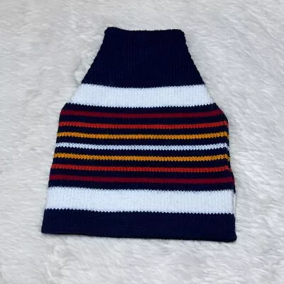 Vintage Wigwam Acrylic Ski Winter Gear Knit Beanie Hat Red Orange Blue Stripes • $17