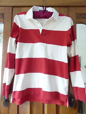 NEW With Tags Polo Ralph Lauren Rugby Shirt Red And Cream Stripes M • £18.50