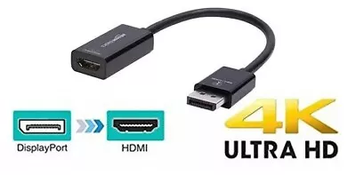 DisplayPort To 4K HDMI Female Cable Adapter Converter DP DisplayPort For HD TV • £3.85