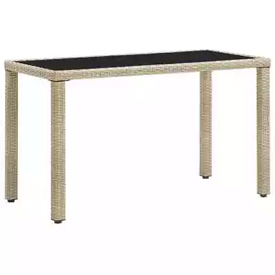 VidaXL Garden Table Beige 123x60x74 Cm Poly Rattan AUS • $215.74