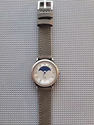 Men's Fossil Uomo Moon Phase Date Watch. New Battery And New Leather Band! • $12.99