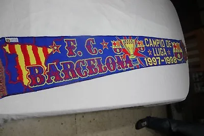 Scarf Of Football Official Of F.C Barcelona As Champion Of League Of The 1997-98 • $7.11