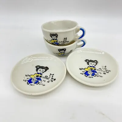 Vintage Miniature Childs Tea Cups Saucers Made In Japan Mouse Or Bear • $7.99