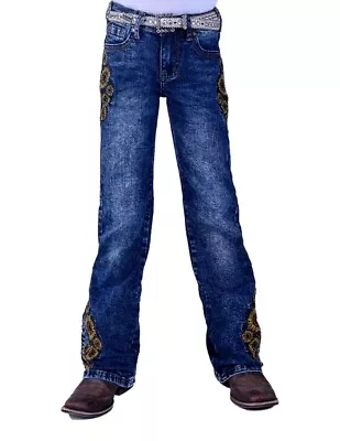 Cowgirl Tuff Western Jeans Girls Sunflower Bootcut Medium GJSUNF • $84.93