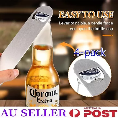 4pcs Steel Speed Bottle Opener Bartender Flat Bar Blade Cap Can Beer Drink • $13.90