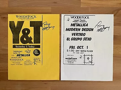 Metallica Flyer X 2 Signed By Ron McGovney - Woodstock Flyers • £255.70