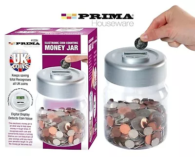 Digital Money Counter Electronic LCD Coin Money Box Jar Piggy Bank • £9.49