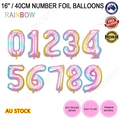 16'' / 40cm Number Foil Balloon Birthday Party Wedding Anniversary New Year • $3.34