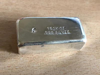 5oz Solid Silver Bar - Sideways  • £165