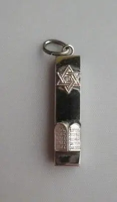 Vtg Mezuzah Sterling Necklace Pendant Charm Star Of David 10 Commandments • $29.95