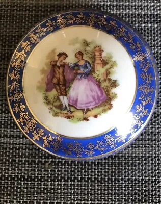 Meissner Limoges Porcelain France Fragonard Lovers Lidded Trinket Dish B.20 • £8.50