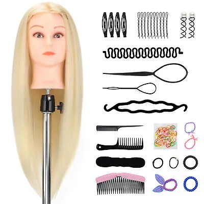 Neverland Training Head Hairdressing Mannequin Styling Doll W/Braid Set 26-28'' • £32.99