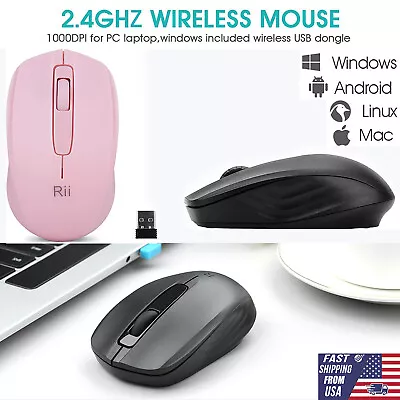 Wireless Optical Mini Mouse Mice & USB Receiver For PC Laptop Computer Mac USA • $11.23