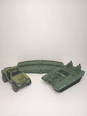 Vintage 1985 GI Joe Toss N Cross Bridge Tank & Jeep Incomplete Mostly For Parts  • $64.95