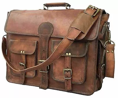 Vintage Genuine Leather Satchel Shoulder Bag Messenger Laptop Briefcase For Men • $57