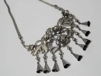 Vintage Superb Qlty Ornate Mexican Sterling Silver Necklace From Oaxaca A+ Gift • $318.75