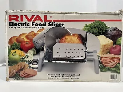 Vintage RIVAL 1030 Electric Food Slicer Stainless Steel Meat Cheese Deli W/Box • $44.99