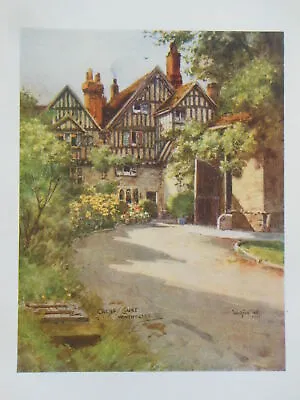 £7.99 • Buy Original Edwardian 1909 HAMPSHIRE Print - Cheyney Court Winchester, Wilfrid Ball