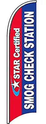 STAR CERTIFIED SMOG CHECK Windless Swooper Flag 11.5 Ft Feather Banner Sign Rb • $21.95