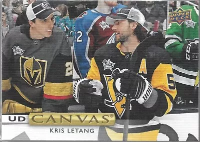 2019-20 Kris Letang Upper Deck Series 1 UD Canvas #C46  W/Marc-Andre Fleury  • $2.99