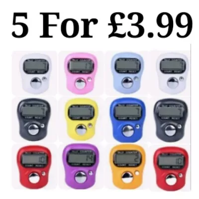 5 × Digital Electronic Tally Counter Dhikr / Tasbih / Tasbi / Tasbee Finger Ring • £3.99