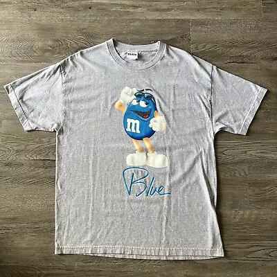 Vintage M&Ms M And M Blue Mars Chocolate Candy Gray T Shirt Size XL 23X30.5 • $19.99