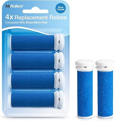 4 X Extra Coarse Blue Replacement Rollers Compatible With Emjoi Micro Pedi -...  • £11.90