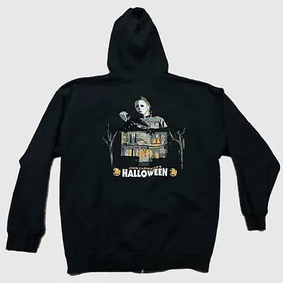 Michael Myers John Carpenter Halloween Hoodie Full Zip Black Size XL • $12.81