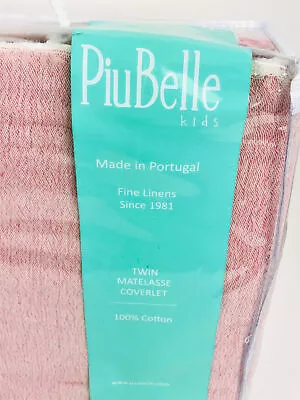 PiuBelle Throw/Twin Matelasse Coverlet 2 Tone Pink Soft Cotton NIP Free Shipping • $89.99