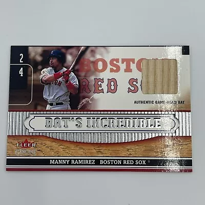 2002 Fleer Genuine Manny Ramirez Bat's Incredible Game Used Bat Red Sox • $9.99