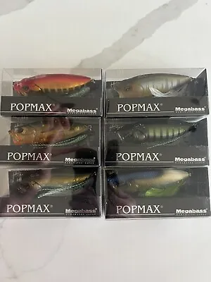 New Megabass Popmax Lot Of 6 (Sp-c)  M Aka Kin TLC Shrimp  PM BG GG Shad Etc • $105