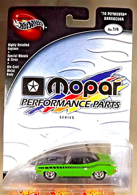 2002 Hot Wheels 100% Mopar Performance Parts 1/4 '70 PLYMOUTH AAR CUDA Green WRR • $19.50