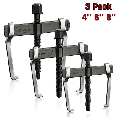 2 Jaw Gear Bearing Puller Set 4'' 6'' 8'' CR-V Steel Auto Removal Pulley Tool • $59.99