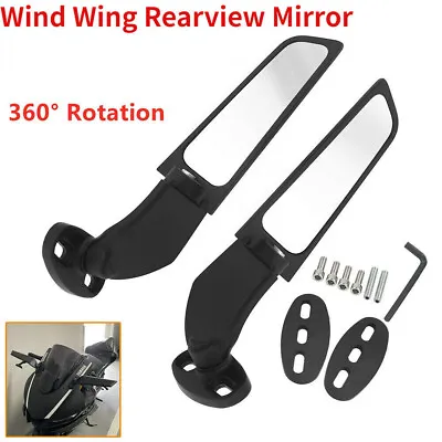 Wind Swivel Wing Rearview Side Mirror For Yamaha R3 R25 2014-2021 R1 Adjustable • $41.39