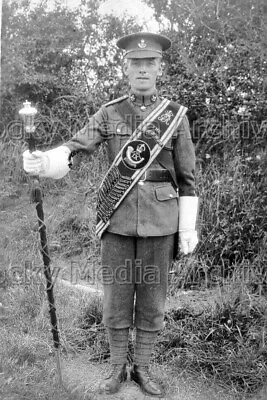 Cxx-73 Military WWI Drum Major Durham Light Infantry Soldier. Photo • $4.17