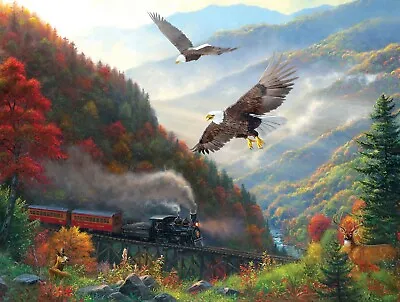  Great Smoky Mountain Railroad  By Mark Keathley (500 Piece Jigsaw Puzzle) NIB • $24.99