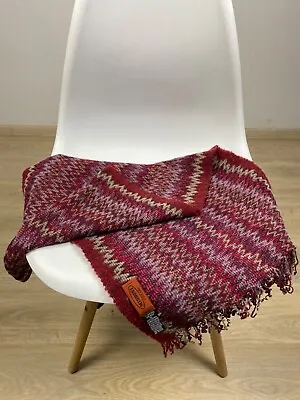 MISSONI Wool Blend Knit Fringe Zig Zag Scarf • $65