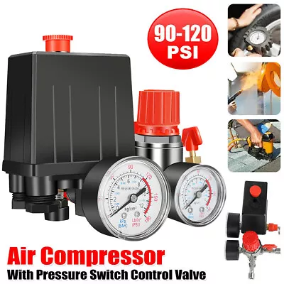 90-120PSI Air Compressor Pressure Switch Valve Control Manifold Regulator FuPwR • $28.39