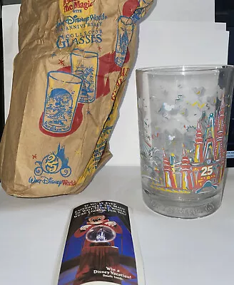 Vtg Walt Disney World Remember The Magic 25th Anniversary McDonalds Glass Cup • $24.99