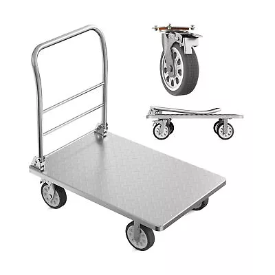 Flatbed Dolly Carts With Wheels Folding Heavy Duty Platform TruckHand Truck... • $235.06
